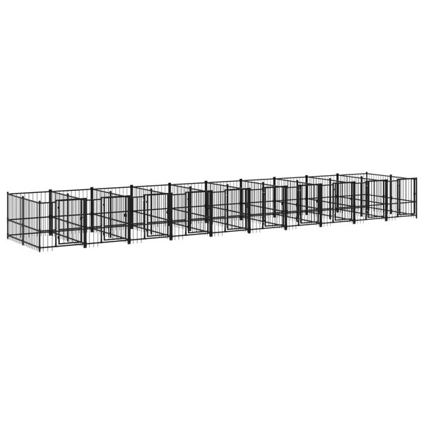 vidaXL Outdoor Dog Kennel Steel 18.77 m&sup2;