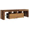 vidaXL TV Cabinet with LED Lights Old Wood 140x36.5x40 cm Engineered Wood