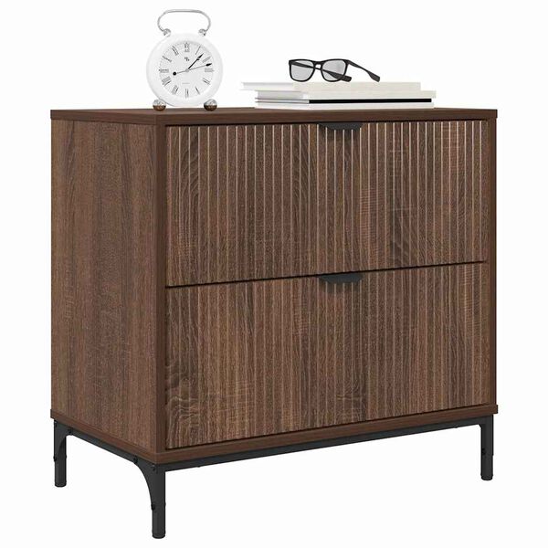 vidaXL Bedside Table Brown oak 63.5 x 36 x 61 cm Engineered wood