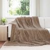 vidaXL Throw Blanket Camel 240 x 220 cm Fleece