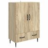 vidaXL Sideboard Sonoma Oak 66 x 34.5 x 95 cm Engineered Wood