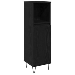 vidaXL Bathroom Cabinet Black Oak 30 x 30 x 100 cm Engineered Wood