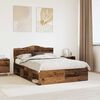 vidaXL Bed Frame with Headboard Old Wood 140 x 200 cm Solid Pine Wood