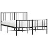 vidaXL Metal Bed Frame without Mattress with Footboard Black 150x200cm