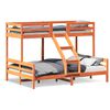 vidaXL Bunk Bed without Mattress 80x200/140x200 cm Wax Brown Solid Wood