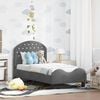 vidaXL Toddler Bed Frame with Headboard Dark Grey 70 x 140 cm Velvet