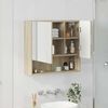 vidaXL Mirror Cabinet Sonoma oak 59 x 17 x 55 cm Engineered wood