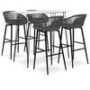 vidaXL 5 Piece Bar Set White and Grey