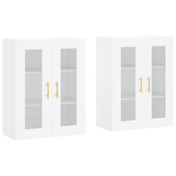 vidaXL Wall Mounted Cabinets 2 pcs White Engineered Wood