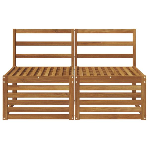 vidaXL 2 Piece Outdoor Middle Sofa Solid Acacia Wood Natural