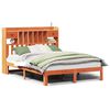 vidaXL Bookcase Bed without Mattress Wax Brown 135x190cm Solid Wood Pine