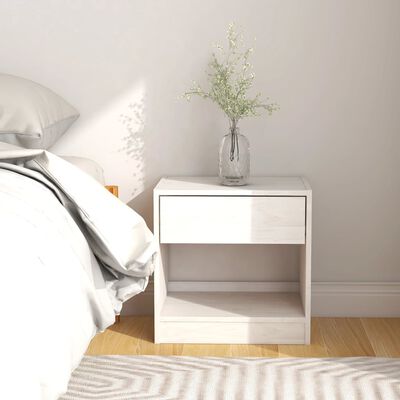 vidaXL Bedside Cabinet White 40x31x40 cm Solid Pinewood