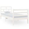 vidaXL Bed Frame without Mattress White 75x190 cm Small Single Solid Wood