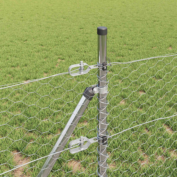 vidaXL Fence Post Silver 100 x 0.4 m (36 mm mesh) Steel