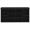 vidaXL Shoe Bench Black Oak 102 x 32 x 50 cm Engineered wood