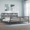 vidaXL Bed Frame without Mattress Grey 200x200 cm Solid Wood