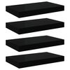 vidaXL Floating Wall Shelves 4 pcs High Gloss Black 40x23.5x3.8 cm MDF