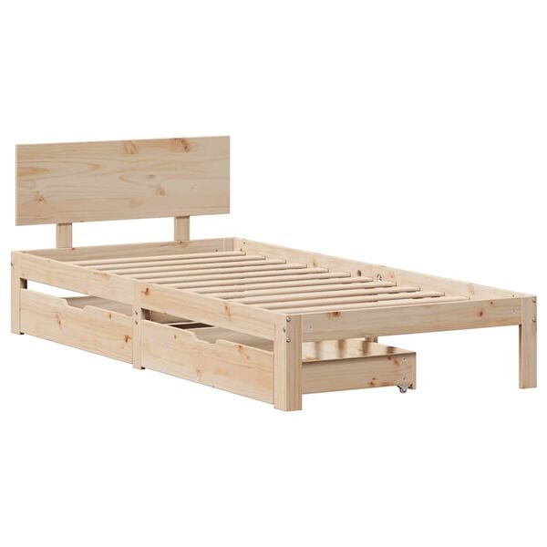 vidaXL Bed Frame with Drawers without Mattress 100x200 cm