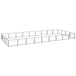 vidaXL Dog Kennel Black 36 m&sup2; Steel