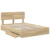 vidaXL Storage Bed with Drawer Sonoma Oak 160 x 200 cm Engineered Wood
