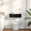 vidaXL Wall Shelf with Drawers Black 60x28x15 cm Engineered Wood