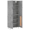 vidaXL Highboard Concrete Grey 69.5x34x180 cm Engineered Wood