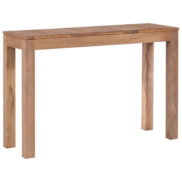 vidaXL Console Table Solid Teak Wood with Natural Finish 110x35x76 cm