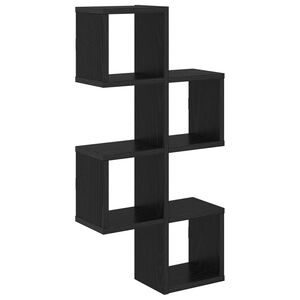 vidaXL Wall Shelf Black 39 x 15 x 76 cm
