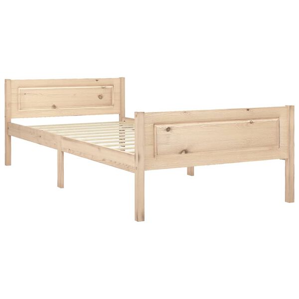 vidaXL Bed Frame without Mattress with 2 Drawers Solid Wood 90x200 cm
