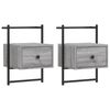 vidaXL Bedside Cabinets Wall-mounted 2 pcs Grey Sonoma 35x30x51 cm Engineered Wood