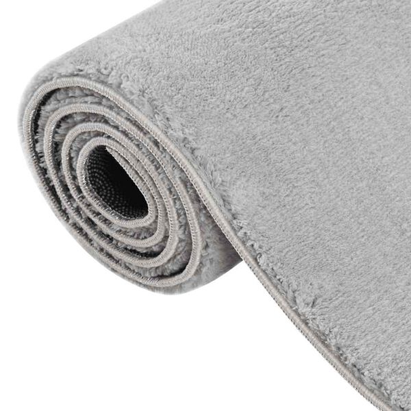 vidaXL Washable Rug Soft Shaggy 160x230 cm Anti Slip Grey