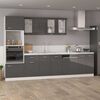 vidaXL Dishwasher Panel Lyon High Gloss Grey 59.5x3x67 cm Engineered Wood