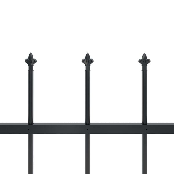 vidaXL Garden Fence with Spear Top Steel 714.5x100 cm Black