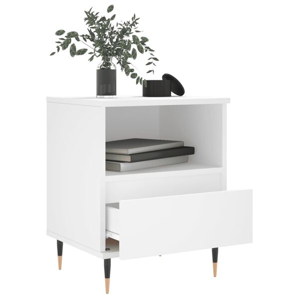 vidaXL Bedside Cabinets 2 pcs White 40x35x50 cm Engineered Wood
