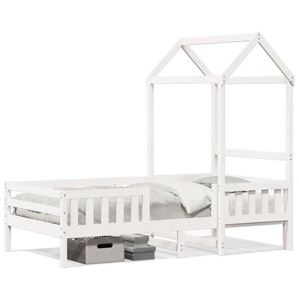 vidaXL Bed Frame with Roof without Mattress White 80x200 cm