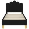vidaXL Toddler Bed Frame with Headboard Black 70 x 140 cm Fabric