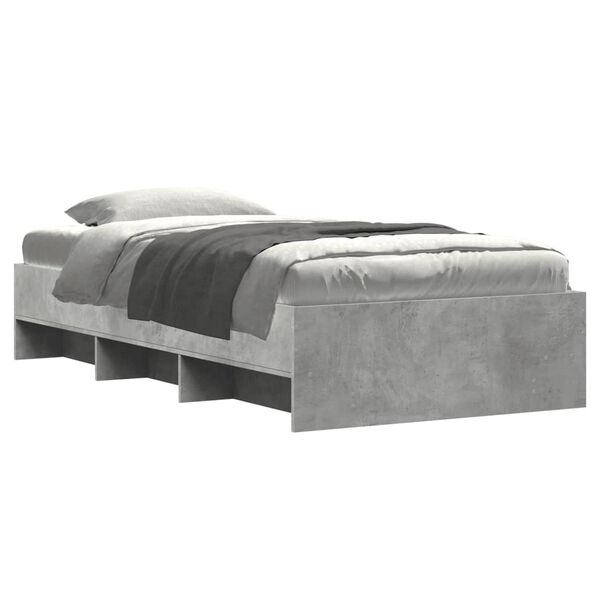 vidaXL Bed Frame without Mattress Concrete Grey 90x190cm Engineered Wood
