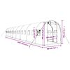 vidaXL Greenhouse with Steel Frame White 32 m&sup2; 16x2x2 m