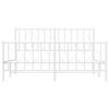 vidaXL Metal Bed Frame without Mattress with Footboard&nbsp;White 150x200cm