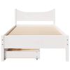 vidaXL Bed Frame with Drawers White 90x200 cm Solid Wood Pine