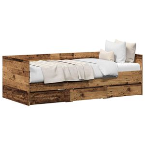 vidaXL Daybed with Headboard Old Wood 90 x 200 cm Engineered Wood