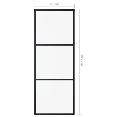 vidaXL Sliding Door with Hardware Set ESG Glass&Aluminium 76x205 cm