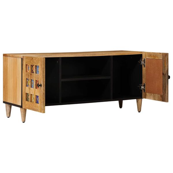 vidaXL TV Cabinet Natural 105 x 33.5 x 46 cm Solid Mango Wood