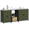 vidaXL Kitchen Storage Set 3 pcs Olive Green Cold-rolled Steel