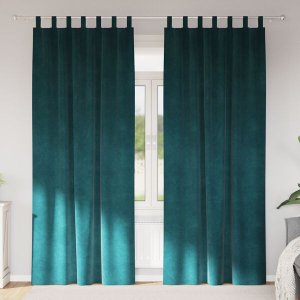 vidaXL Blackout Curtains 2 pcs Dark Green 140 x 260 cm Velvet