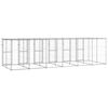 vidaXL Outdoor Dog Kennel Galvanised Steel with Roof 14.52 m&sup2;