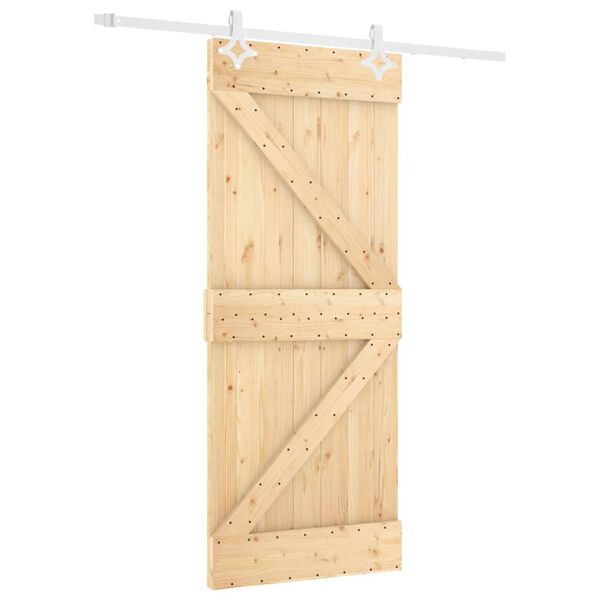 vidaXL Sliding Door with Hardware Set 80x210 cm Solid Wood Pine