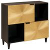 vidaXL Side Cabinet Black and Gold 80 x 33.5 x 75 cm Solid Mango Wood