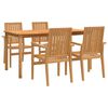 vidaXL 5 Piece Garden Dining Set Solid Wood Teak