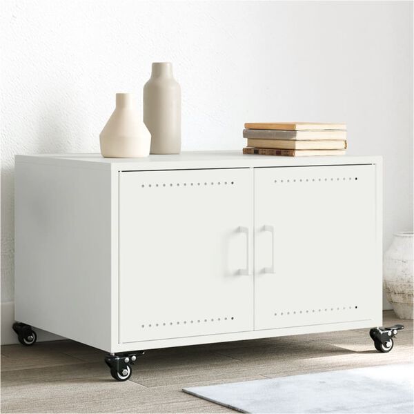 vidaXL Coffee Table White 68x50x43.5 cm Steel